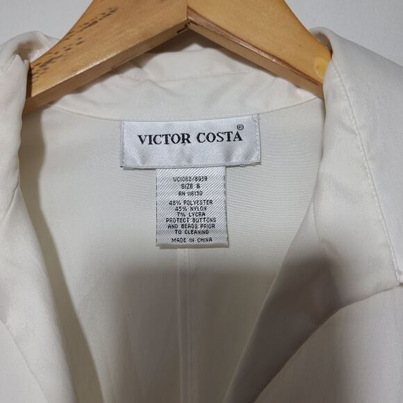 Victor Costa Vintage 70s Dimond White Cutout Shirt - Picture 8 of 11